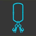 Blue D Shaped Carabiner With Two Hooks For Outdoor Activities Gear
