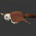 Cute Red and White Fluffy Flying Squirrel Game and Movie Character in 3D Flying Pose