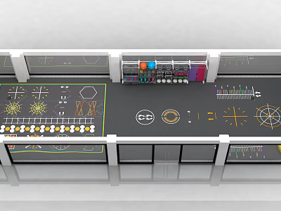 Well Organized Sports Equipment Display With Various Training Gear And Fitness Accessories 3d model