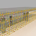 Industrial Construction Scaffolding Metal Framework With Cross Supports And Safety Rails