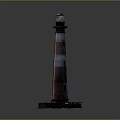 Lighthouse Themed Wooden Decorative Shelf With Nautical Design And Storage Space