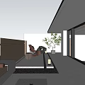 Modern Villa Balcony Design With Mountain View Green Plants And Outdoor Seating