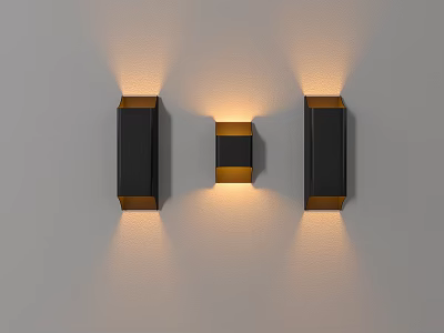 Modern Black And Gold Wall Sconces With Sleek Design And Ambient Lighting 3d model