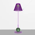 Modern Floor Lamp With Black Pole White Lampshade And Round Base