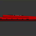 Red Elongated Mechanical Structure With Black Components And Brown Internal Parts
