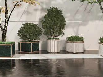 Flower Pots Flower Pots Mobile Flower Boxes Mobile Tree Pond Commercial External Pendulum External Pendulum Plant Potted Plants 3d model