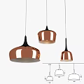 Copper Dome Shaped Pendant Lights For Modern Interior Decor Ideas 3d model