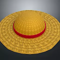 Elegant Yellow Woven Straw Hat With Red Ribbon And Wide Brim Design