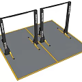 BendPak Industrial Vehicle Lifts With Black Frame Yellow Base And Gray Floor Mat