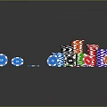 Assorted Colorful Poker Chips Scattered And Stacked On Gray Background