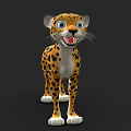 Playful 3D Cartoon Cheetah Character With Spotted Fur And Big Eyes Standing