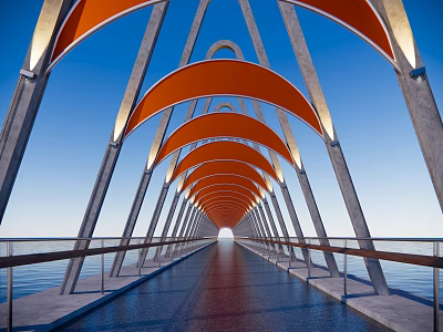 Modern Bridge Landscape Bridge Special-shaped Bridge Cable Bridge 3d model