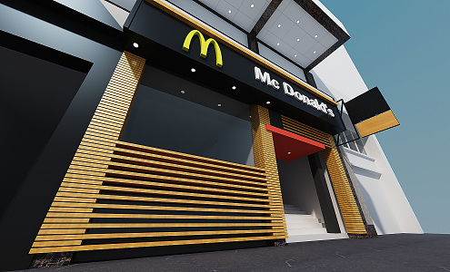 modern door head mcdonald's door head 3d model