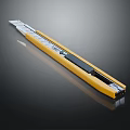 Yellow Utility Knife With Silver Blade Black Slider And Ergonomic Grip