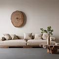 Wind sofa coffee table combination 3d model