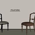POLIFORM Elegant Single Chairs With Wooden Frames And Colored Upholstered Seats