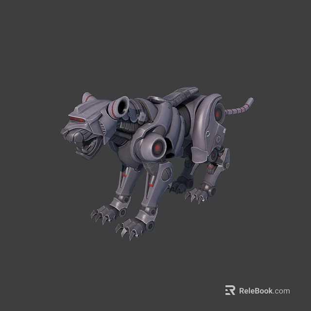 Detailed Mechanical Leopard Robot 3D Model With Futuristic Design And Advanced Components 3d model