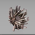 Sea Urchin With Spherical Body And Brown Pink Tentacle Like Appendages