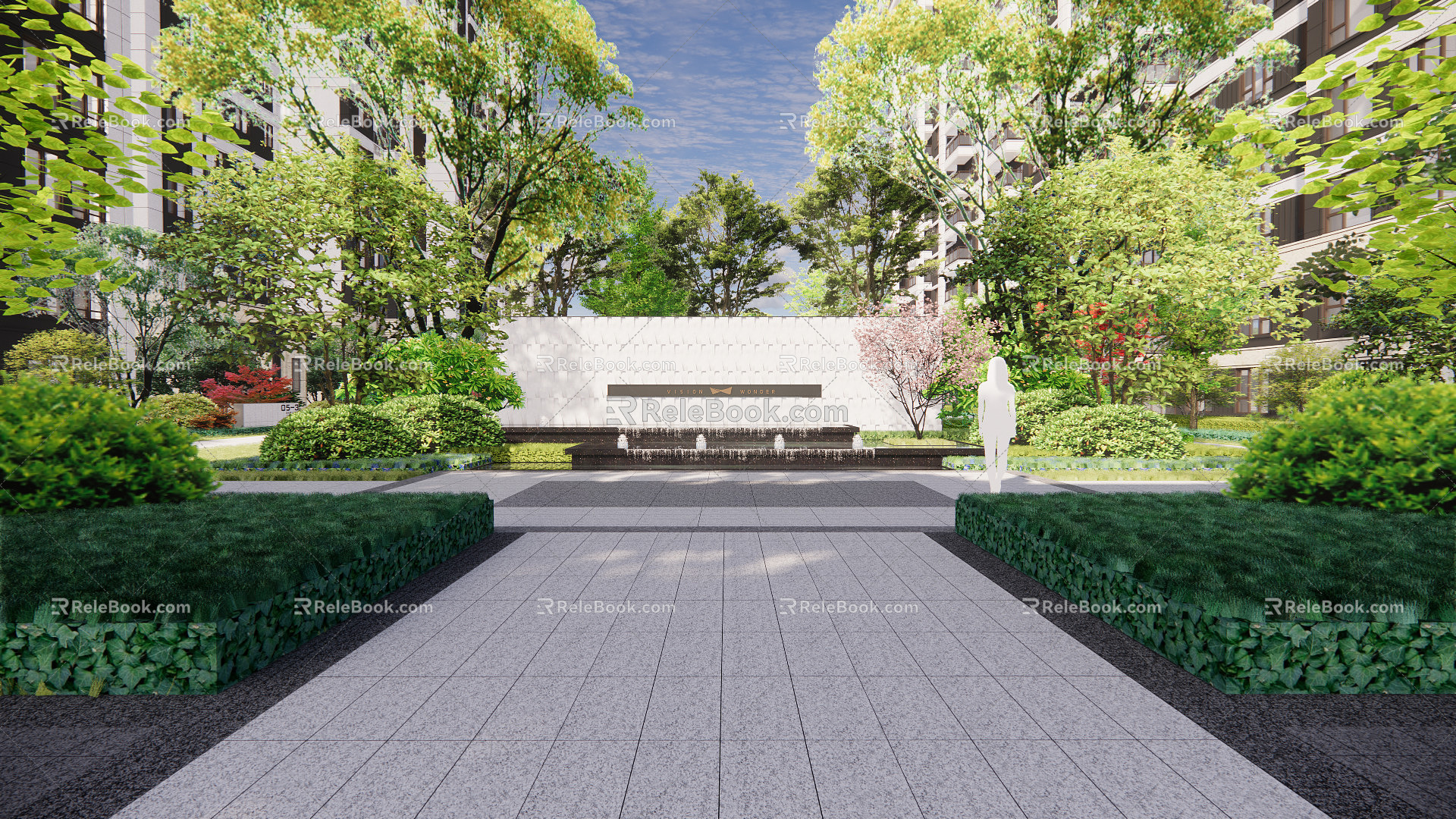 Modern Garden Landscape Community Landscape 3d model