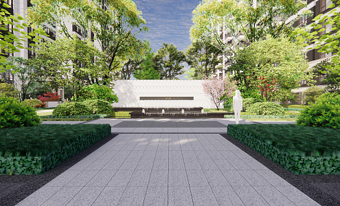 Modern Garden Landscape Community Landscape 3d model