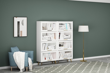 Nordic style bookcase 3d model