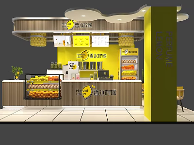 Milk Tea Shop Design Lemon Restaurant Design Beverage Shop Coffee Shop Juice 3d model