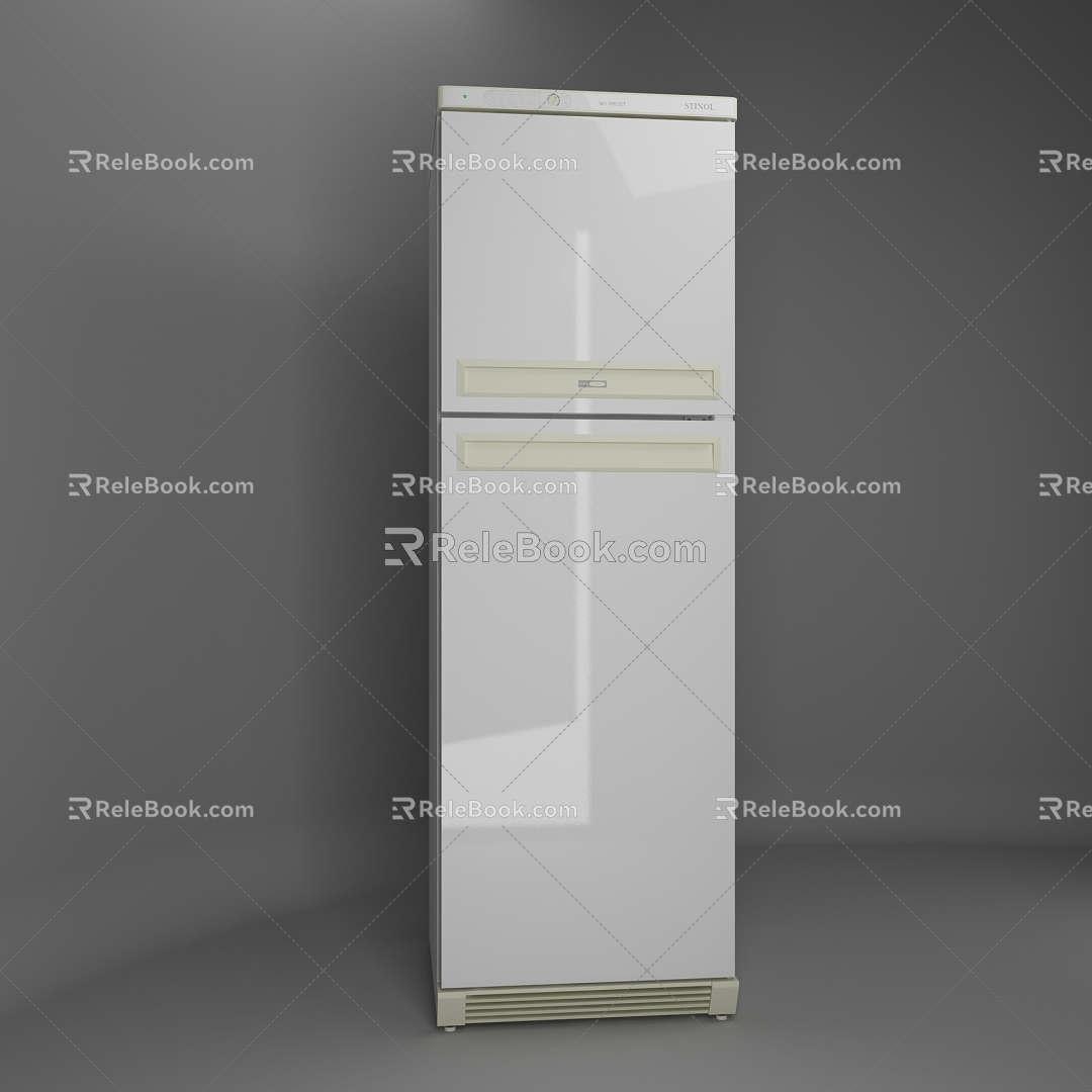 Retro refrigerator 3d model