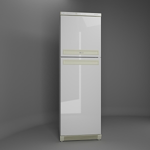 Retro refrigerator 3d model