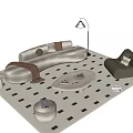 Modern Curved Sofa Coffee Table Set With Round Table Geometric Rug Floor Lamp And Pillows