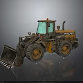 Heavy Duty Front Loader Vehicle with Orange Body Large Bucket and Big Tires