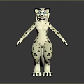 Anthropomorphic Snow Leopard Character With White Spotted Body Blue Eyes And Standing Pose