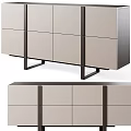Modern Beige Storage Cabinet with Sleek Design Drawers and Metal Frame Structure