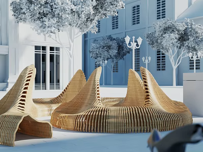 Modern Outdoor Chairs With Unique Woven Design For Stylish Garden And Patio Spaces 3d model