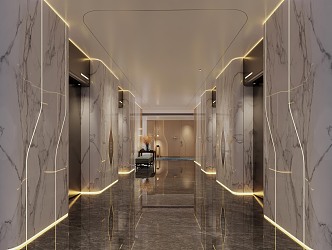 Hotel Entrance Corridor Guest Room Corridor Guest Room Corridor Hotel Elevator Hall Club Elevator Hall Internet Celebrated Hotel 3d model