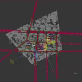 Modern Commercial Complex With Red Architectural Design IMAX Cinema And Retail Stores