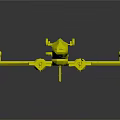 Bright Red Yellow Toy Airplane Model With White Wings And Black Wheels