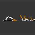 Scattered Cigarette Butts With Ash And Filters On Dark Surface