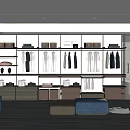 Modern Spacious Walk-in Closet Interior With Built-in Cabinets Hanging Clothes And Storage Drawers