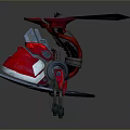 Futuristic Sci Fi Vehicle Design With Red White Body And Rotor Structure