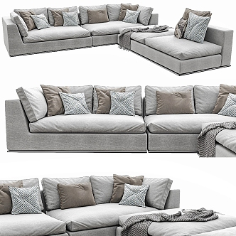 Modern Multi-Person Sofa Two-Person Sofa Casual Sofa Living Room Sofa Leather Sofa Corner Sofa 3d model