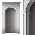 Elegant White Archway And Columns Design With Decorative Molding Details