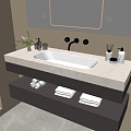 Modern Bathroom Cabinet Bathroom Counter Basin Bathroom Decoration Mirror Cabinet Sink 3d model