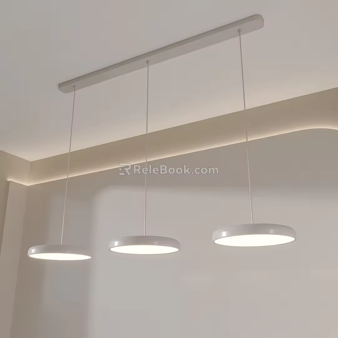 Modern Cream Style Restaurant Chandelier Bar Table Lamp 3d model