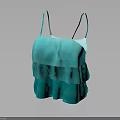 Turquoise Layered Ruffled Camisole with Flowy Layers Lightweight Feminine Women's Fashion Top
