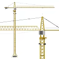 Industrial Tower Crane Equipment With Yellow Steel Structure For Construction Lifting Operations