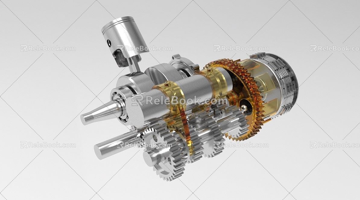 Piston Engine Showcase Engine Drive Module 922 3d model