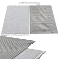 Modern Geometric Square Pattern Square Carpet With Fringe And Soft Texture 3d model