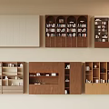 Antique Bookcase Locker Decorative Cabinet 3d model