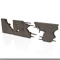 Rough Textured Damaged Concrete Scene Components With Cracked Surfaces and Holes