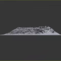 Detailed Topographic Terrain Model With Mountainous Contour And Hilly Elevation Texture On White Base